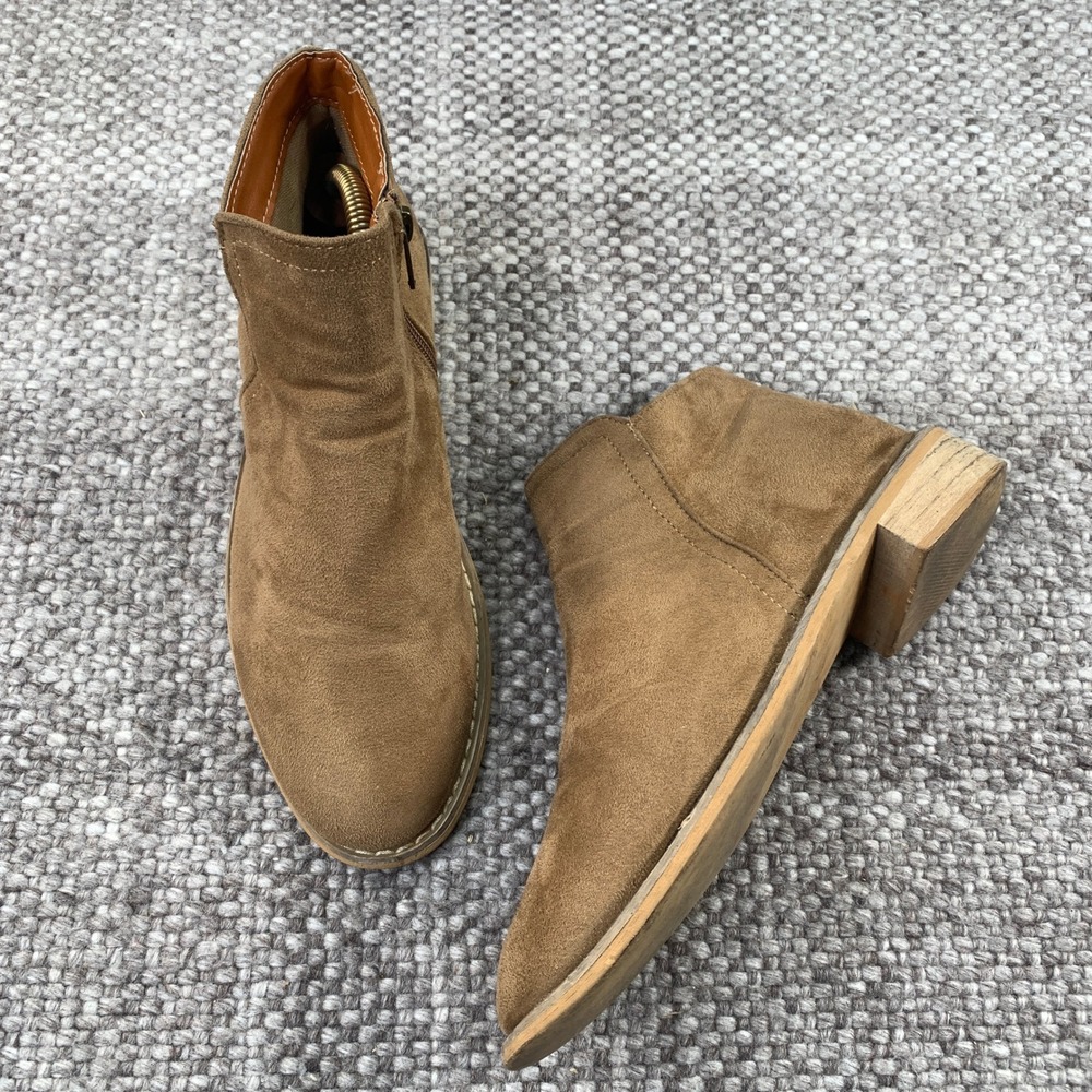 Seven7 Cisco Kid Bootie Womens Size 8 Tan Faux Suede Ankle Boots 1012